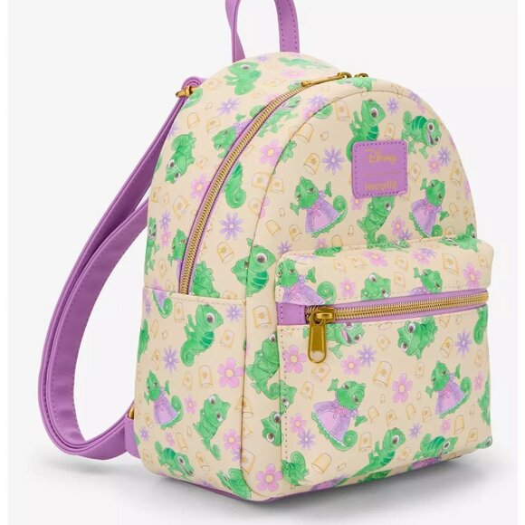 Loungefly Disney Tangled Pascal Mini Backpack Rapunzel Chameleon Lanterns Bag - Picture 2 of 4